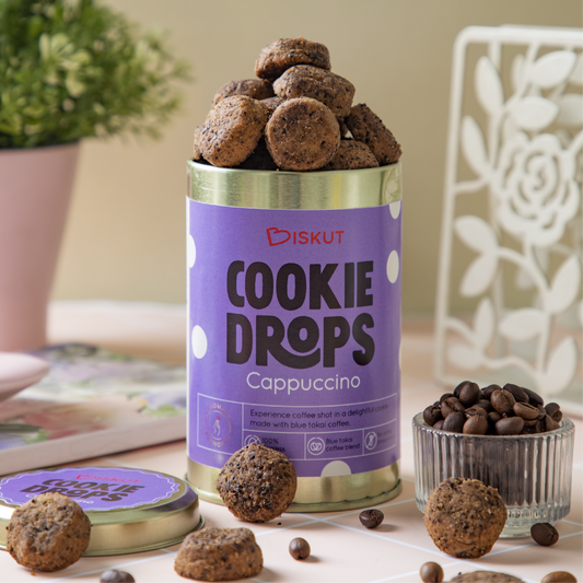 Bite sized coffee cookies made with freshly ground coffee powder.